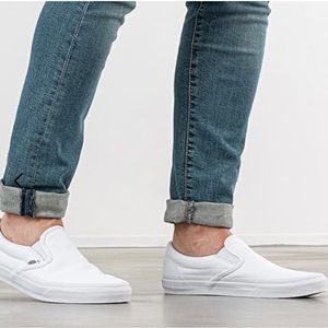 Vans White Slip On Sneakers Size 7 Womens